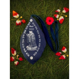 Radha Krishna Printed Bead Bag – Cotton Japa Mala Bag (Mayapur Collection) Bead Bag blue