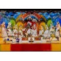 RADHA MADAV WITH ASHTASHA SAKHI WHITE DRESS LAMINATION 12*18 INCH