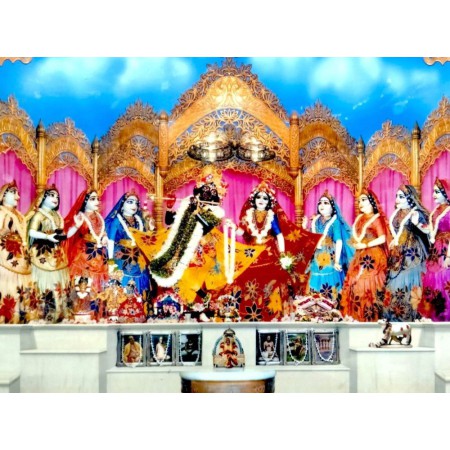 RADHA MADAV WITH ASHTASHA SAKHI MULTI COLOR LAMINATION 16*20 INCH