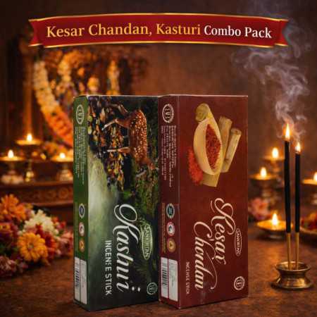ISKCON MAYAPUR KESAR CHANDAN, KASTURI COMBO PACK INCENSE STICKS