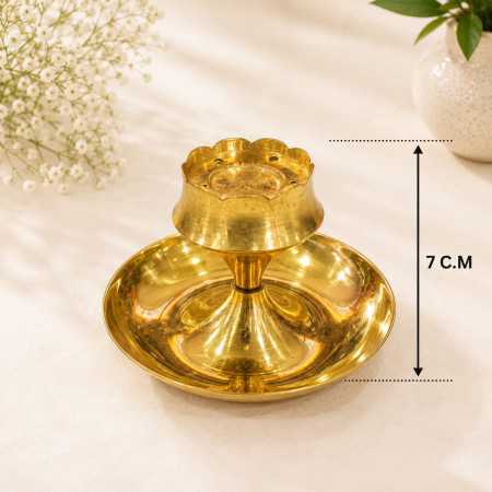 Brass Dhoop Dani with Ash Catcher Plate