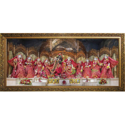 Radha Madhav With Ashta Sakhi Red LAMINATION FRAME15/36 LAMINATION FRAME15/36