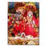 Radha Krishna Laminated Photo Frame (8/11-inch) Red