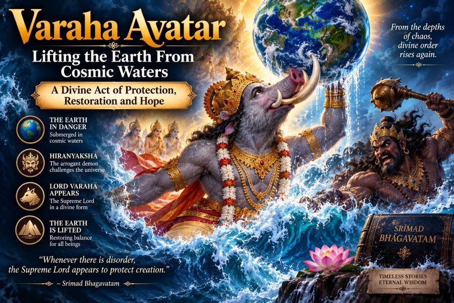 Varaha Avatar: Lifting the Earth From Cosmic Waters