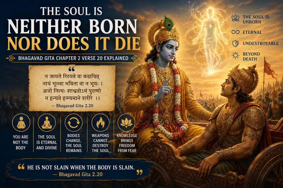 The Soul Is Neither Born Nor Does It Die — Bhagavad Gita 2.20 Explained