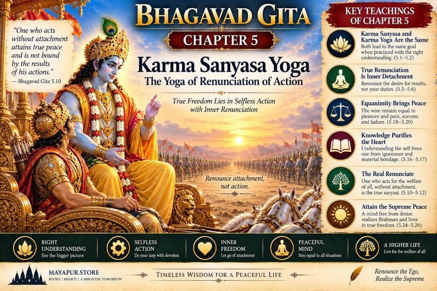 Bhagavad Gita Chapter 5: Karma Sanyasa Yoga – The Yoga of Renunciation of Action