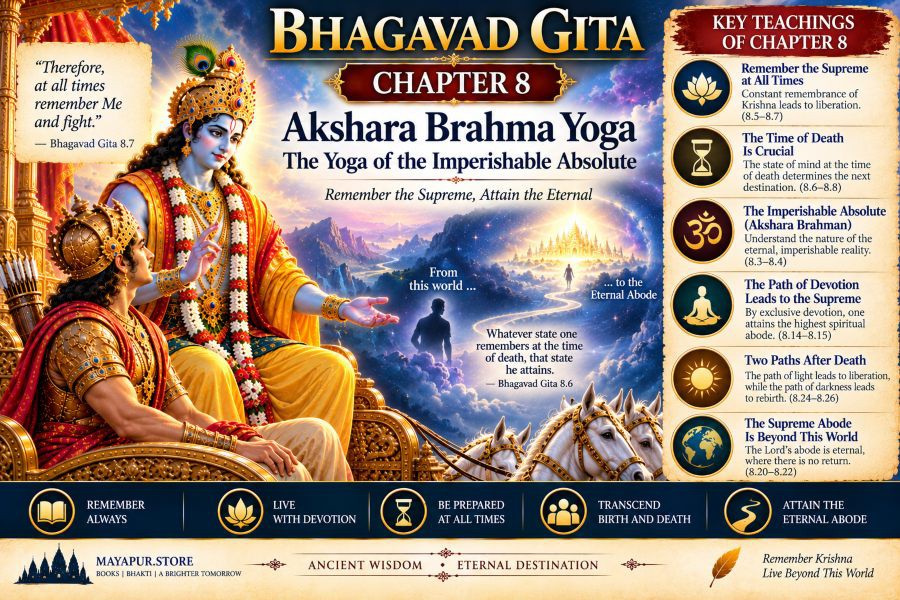 Bhagavad Gita Chapter 8: Akshara Brahma Yoga – The Yoga of the Imperishable Absolute