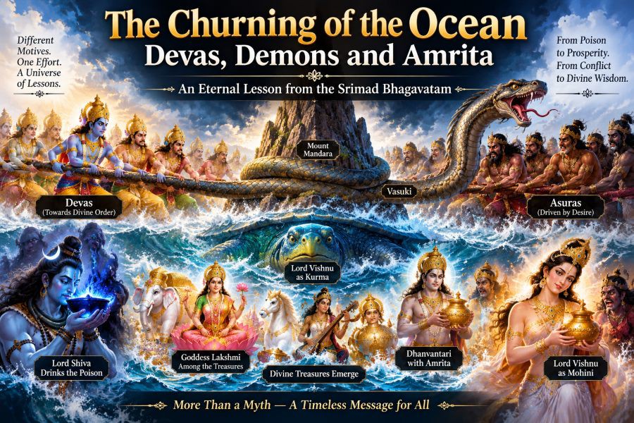 The Churning of the Ocean: Devas, Demons and Amrita