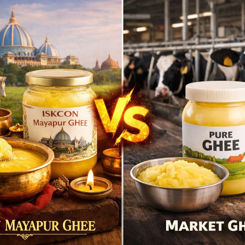 ISKCON Mayapur Ghee vs Market Ghee – Which Is Better for Health, Purity, and Spiritual Living?