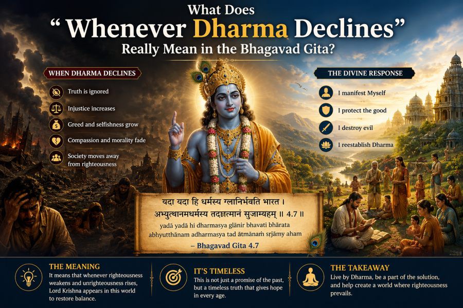 What Does "Whenever Dharma Declines" Really Mean in the Bhagavad Gita?